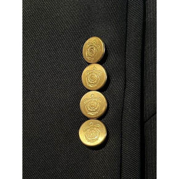 Vtg Christian Dior Monsieur 44R Black Gold Tone Buttons Designer Blazer Coat - Picture 8 of 16